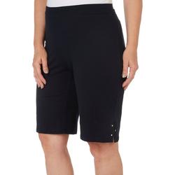 Casual Womens 11 in. Solid Knit Bermuda Short
