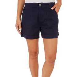 DASH Womens D Ring 5 in. Solid Cargo Shorts