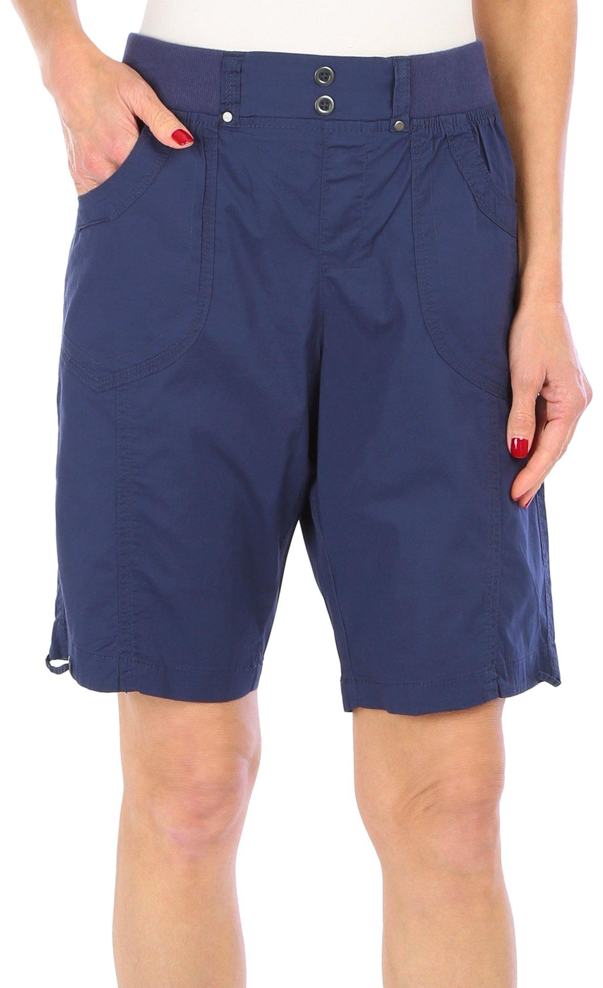 Womens 11 in. Solid Bermuda Shorts
