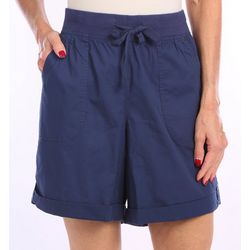 Juniper + Lime Womens Solid Cotton Blend Shorts