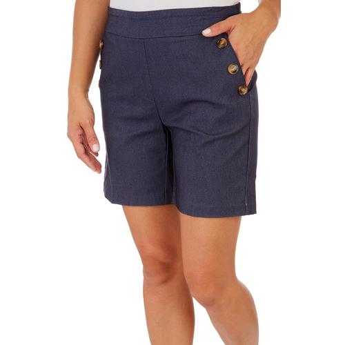 Fit Sight Womens 7 in. Solid Button Shorts