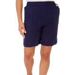 Coral Bay Womens 7 in. Solid Pull On Bermuda Shorts