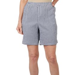Coral Bay Womens 7 Seersucker Pocket Stretch Shorts