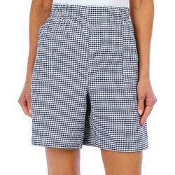 Plus Checkered Print Shorts