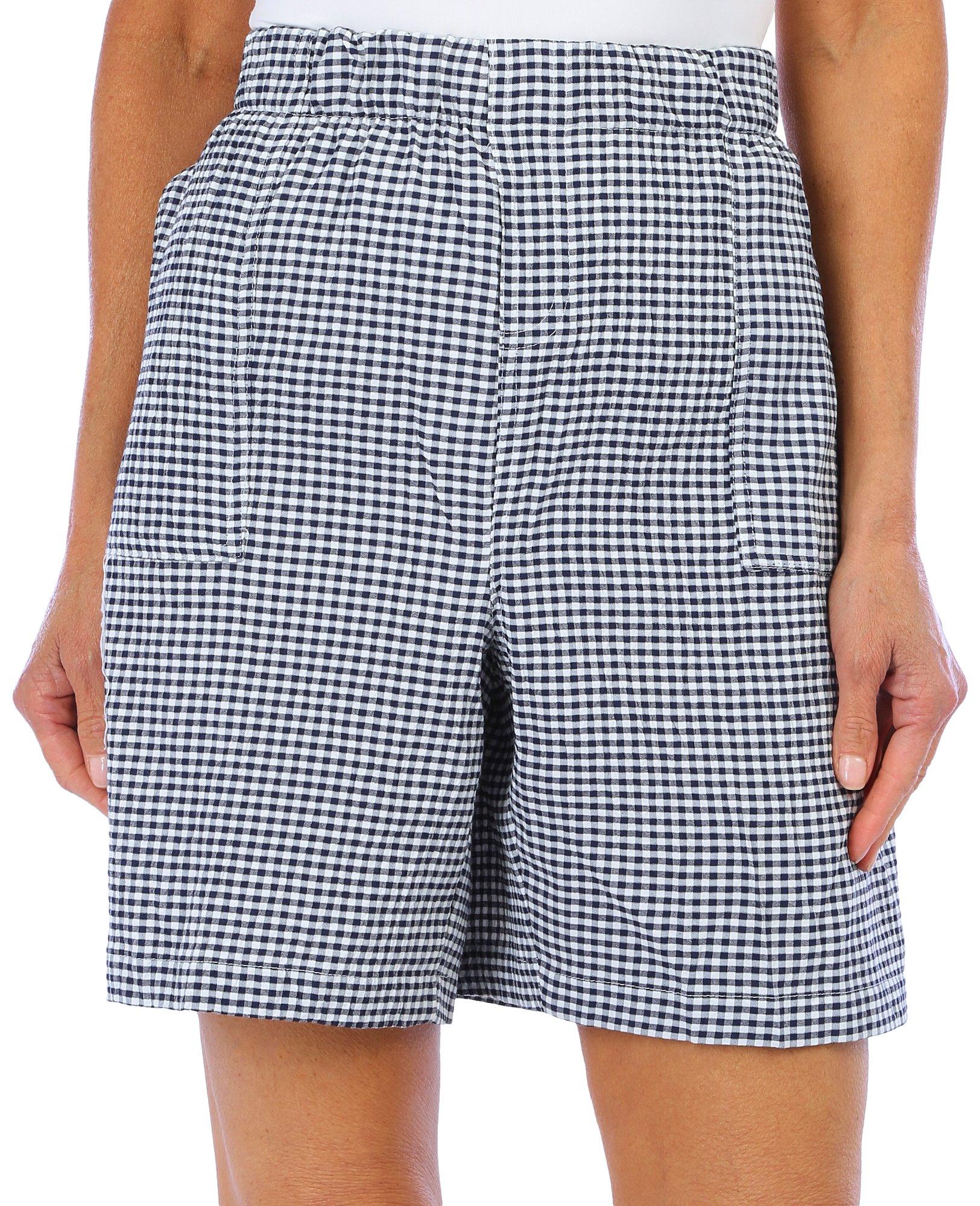 Plus Checkered Print Shorts