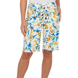 Zac & Rachel Womens Floral 12 in. Pull On Shorts
