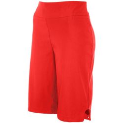 Coral Bay Womens 12 in. Solid Pull On Bow Hem Shorts