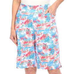 Womens 11 in. Leaf Grommet With Tab Shorts