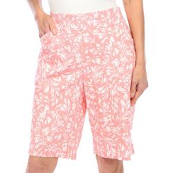 Women 11in. Floral Grommet With Tab Shorts