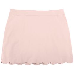 Coral Bay Womens Solid Scalloped Skort