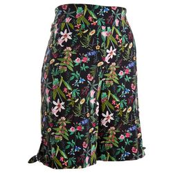Coral Bay Womens 10 in. Floral Mid Rise Pull On Shorts