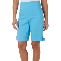 Coral Bay Womens 10 in. Solid Mid Rise Pull On Shorts