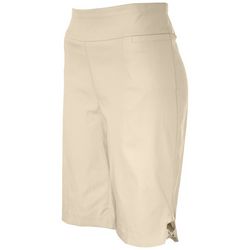 Coral Bay Womens 12 in. Solid Pull On Bow Hem Shorts