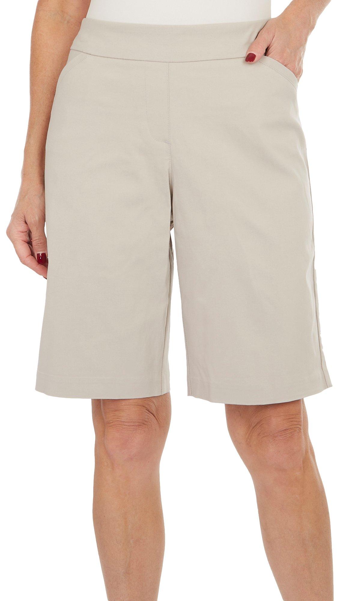 Coral Bay Womens Favorite Fit Slimming Solid Pocket Shorts