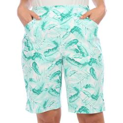 Womens 11 in. Tropical Grommet With Tab Shorts