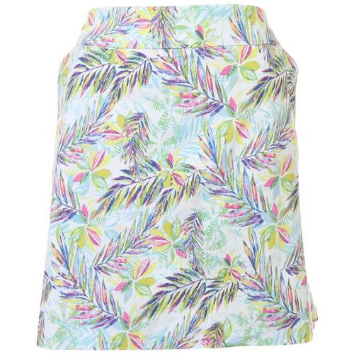 Coral Bay Womens Tropical Fronds Stretch Skort