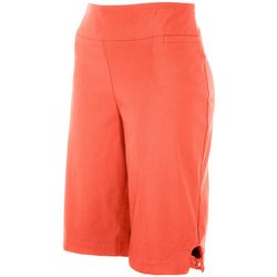 Coral Bay Womens Pull On Stretch Bow Hem Shorts