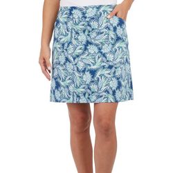 Coral Bay Womens 19 Floral Paisley Print Stretch Skort