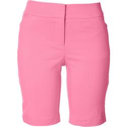 Womens Bengaline Solid 10 in. Shorts