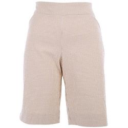 Womens Textured Checker Bermuda Shorts