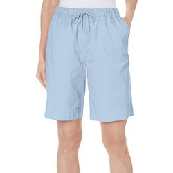 Coral Bay Womens The Everyday 9 in. Solid Drawstring Shorts