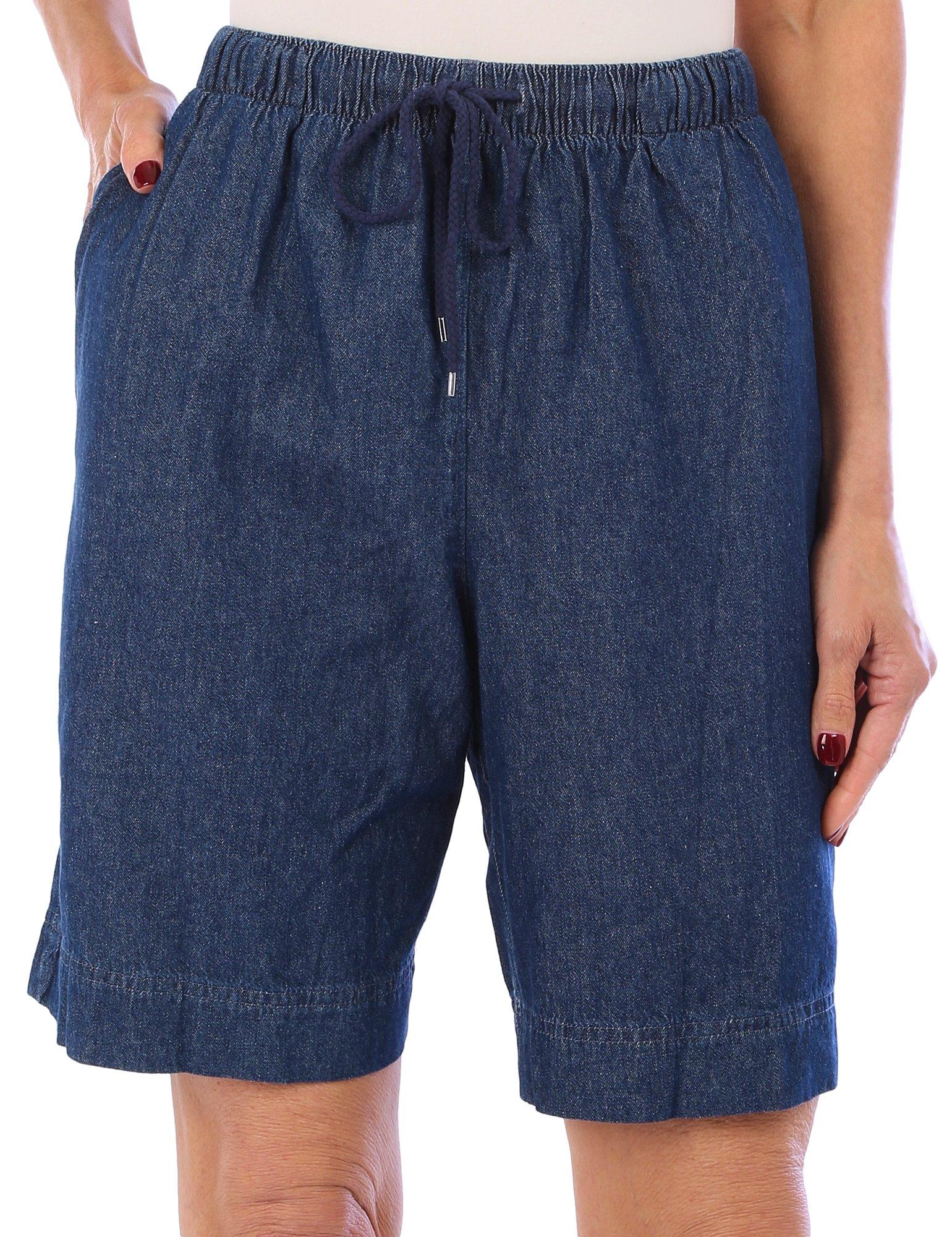 Coral Bay Womens Everyday Denim Pull On Shorts