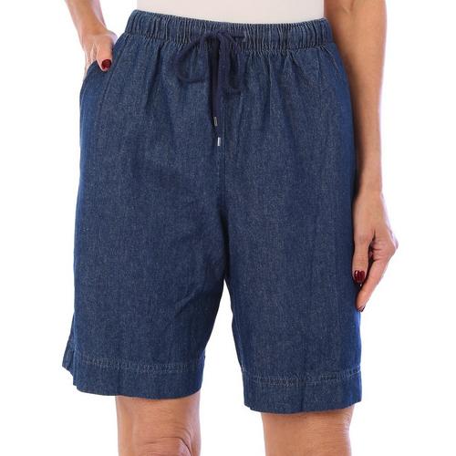 Coral Bay Womens Everyday Denim Pull On Shorts