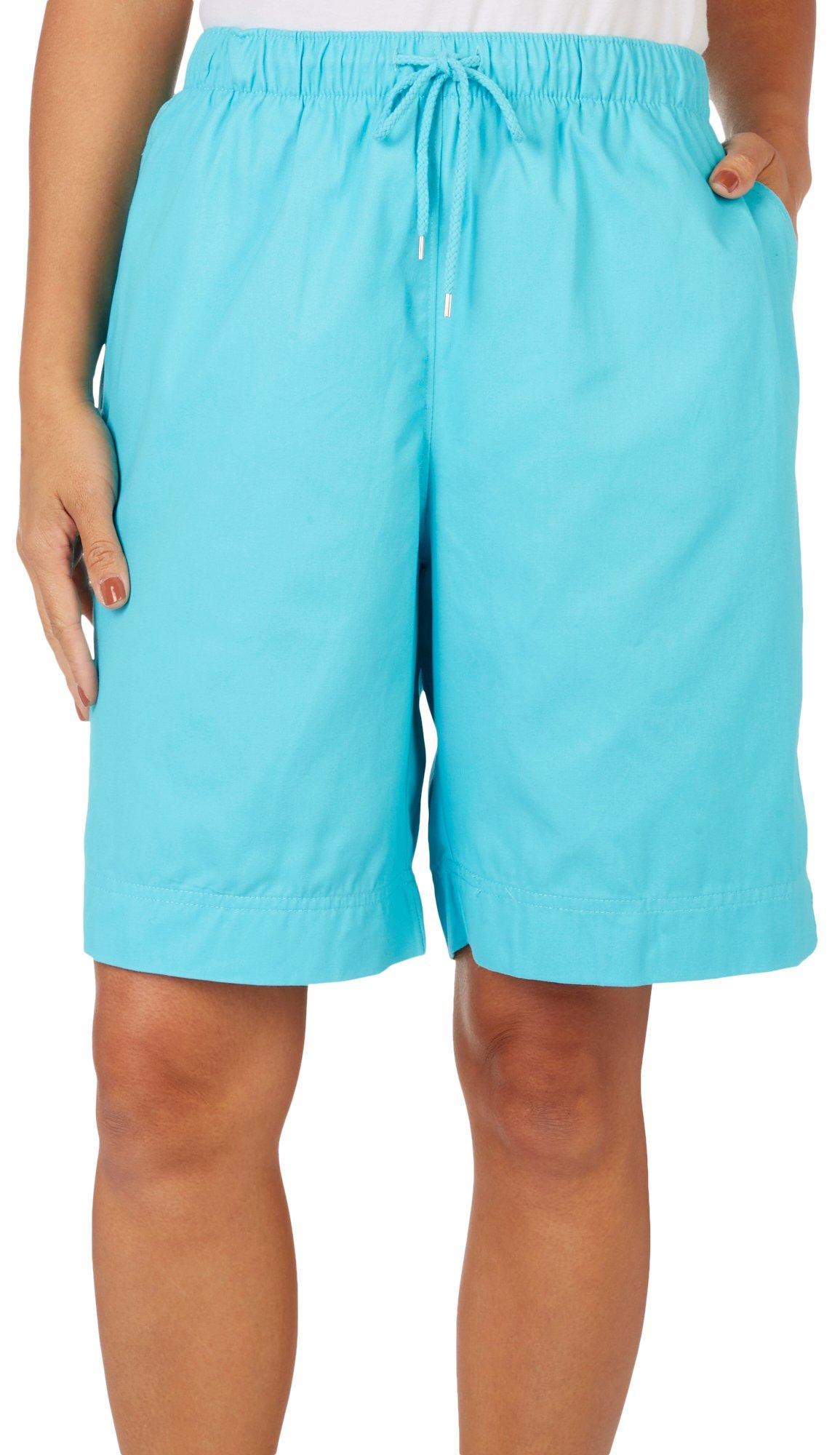 Coral Bay Womens 9 in. Bermuda Drawstring Shorts