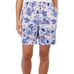 Women's Palm Floral Twill Bermuda Shorts