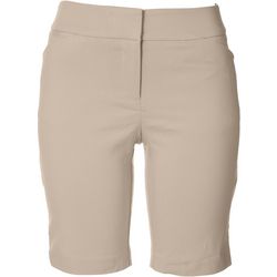 ATTYRE Womens Bengaline Solid 10 in. Shorts