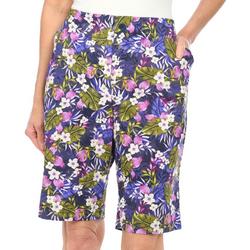 Womens 11 in. Floral Bermuda Shorts