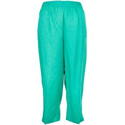 Coral Bay Womens 24 in. Linen Capris