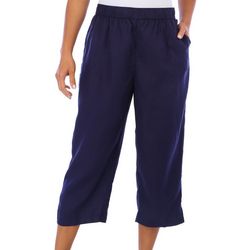 Coral Bay Womens 24 in. Linen Capris