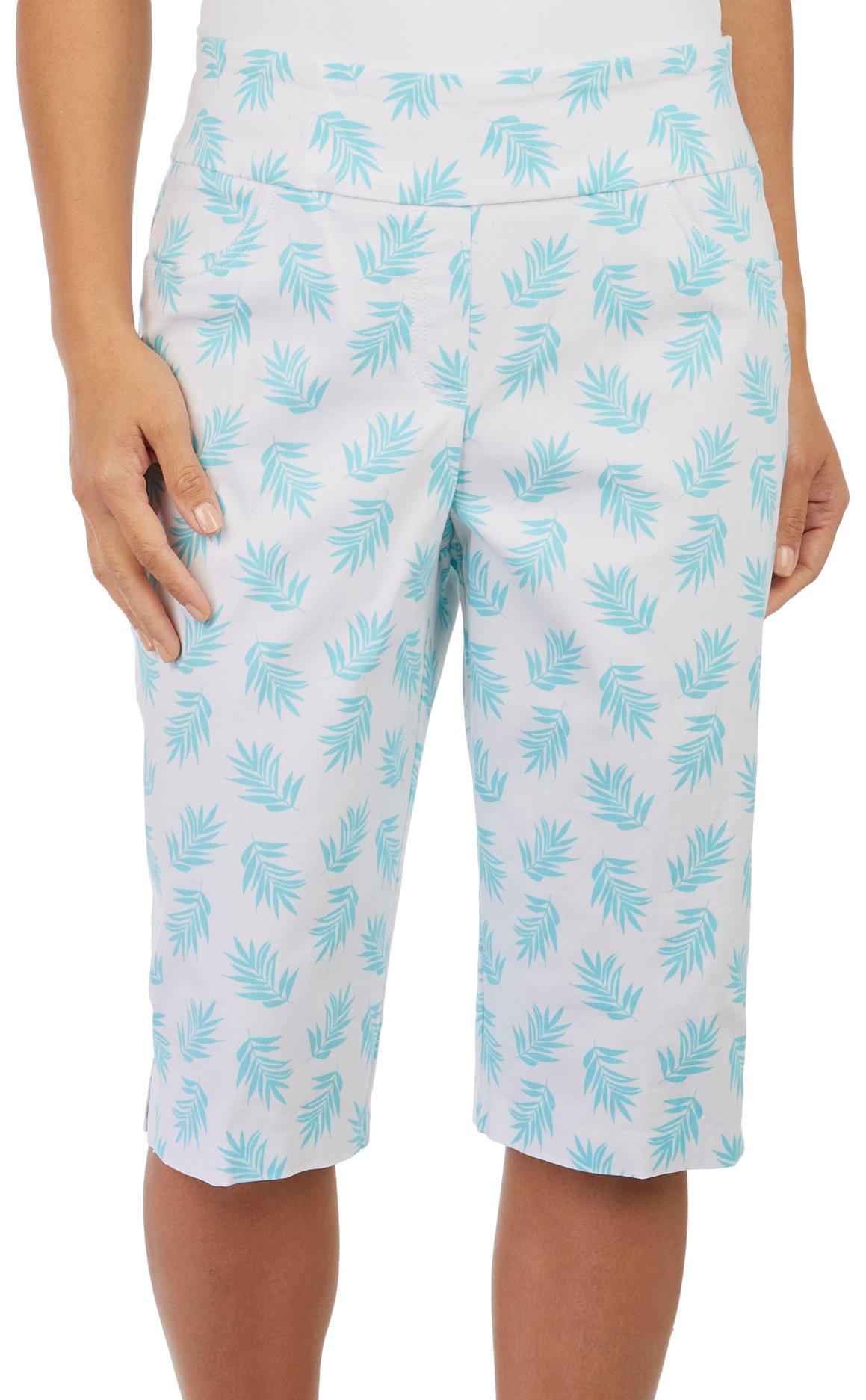 Hearts of Palm Womens 14 in. Print Tech Stretch Capris