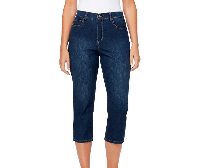 Gloria Vanderbilt Women's Plus Size Amanda Capri Pants with Rivets 