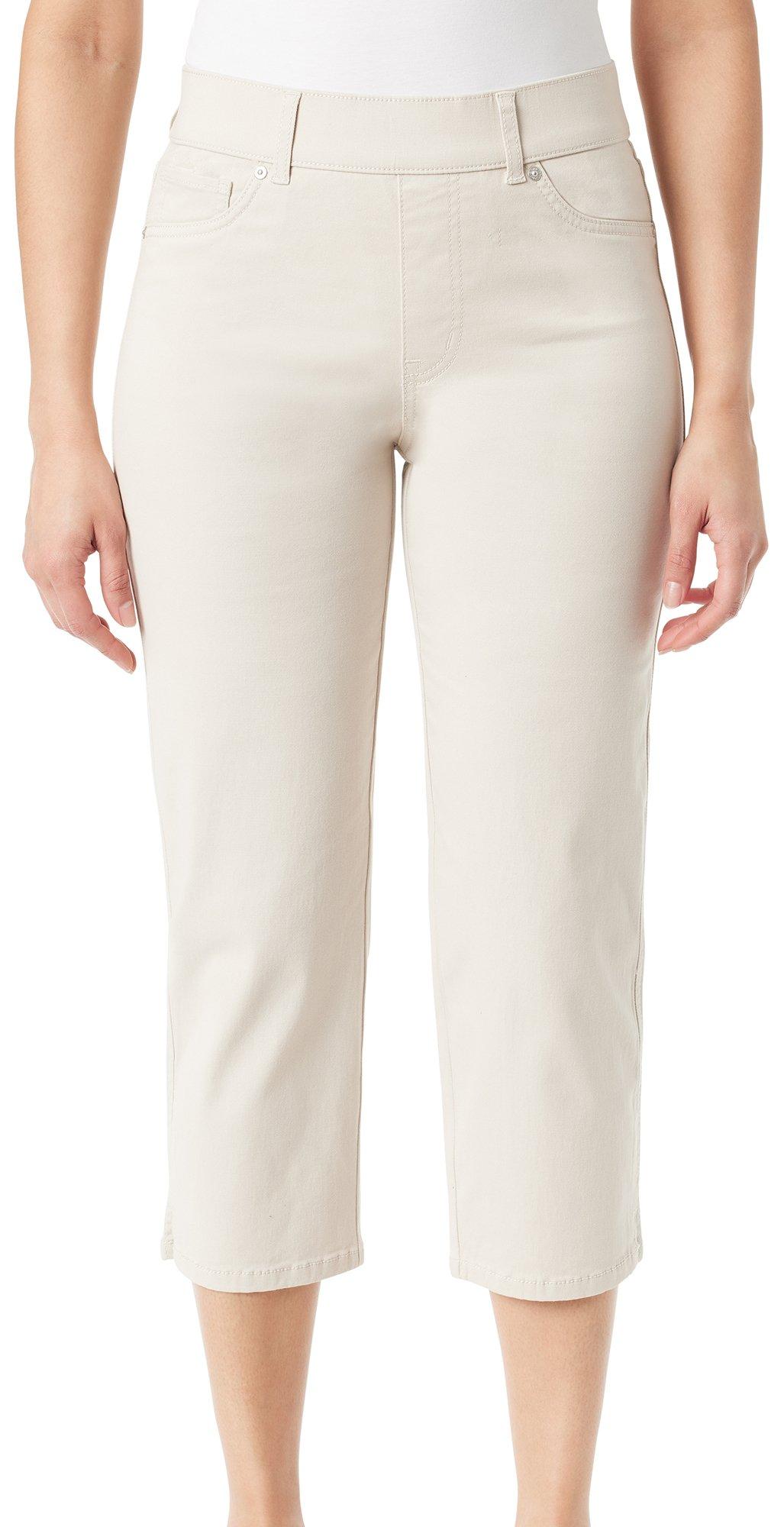 Briggs New York Womens Khaki Capris Pants Uniform Stone color Cotton Size  16W