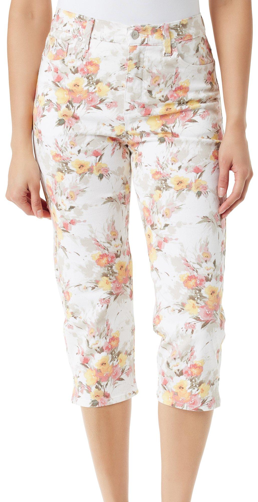 Womens 21 in. Floral Capris