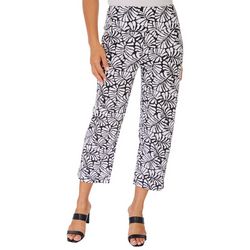 Teez-Her Womens 26 in. Tropical Leaf Stretch Capris