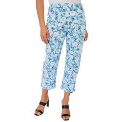 Teez-Her Womens 27 in. Floral Stretch Capris