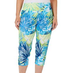 Onque Casual Womens Tropical Printed Pull On Capri