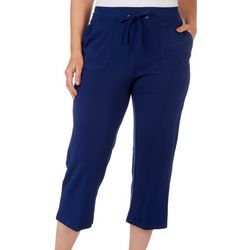 Onque Casual Womens 22 in. Solid Knit Capri