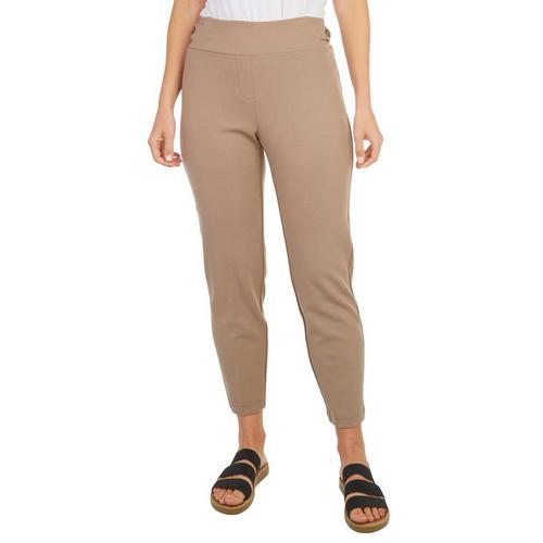 Soho Womens Solid Textured Pull On Button Pants