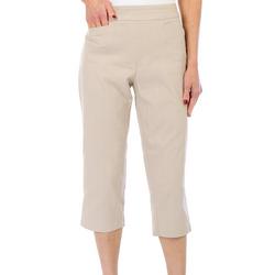 Womens Solid Pull On Capris