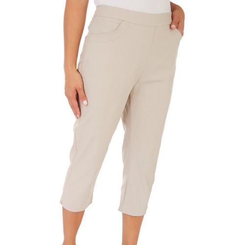 Juniper + Lime Womens 21in Solid Textured Capris