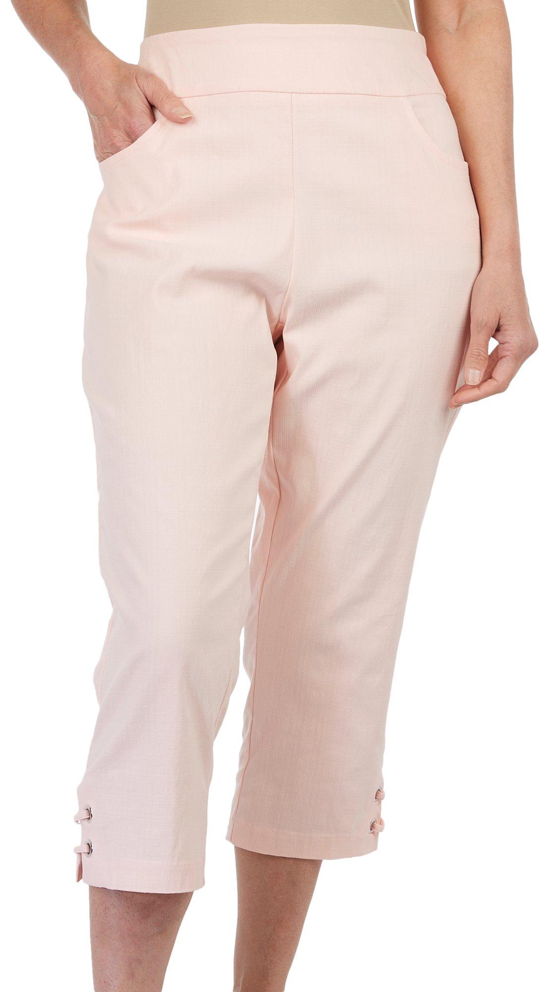 Juniper + Lime Womens Solid Grommet Capris