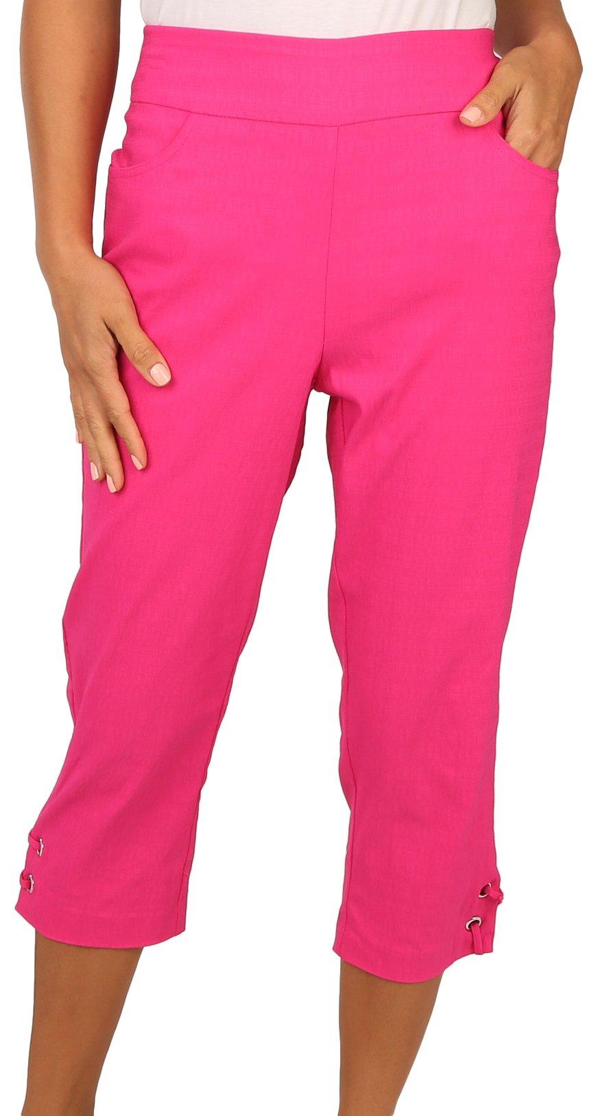 Womens Surf Capri Leggings All Over Print Pink Capri Pants W