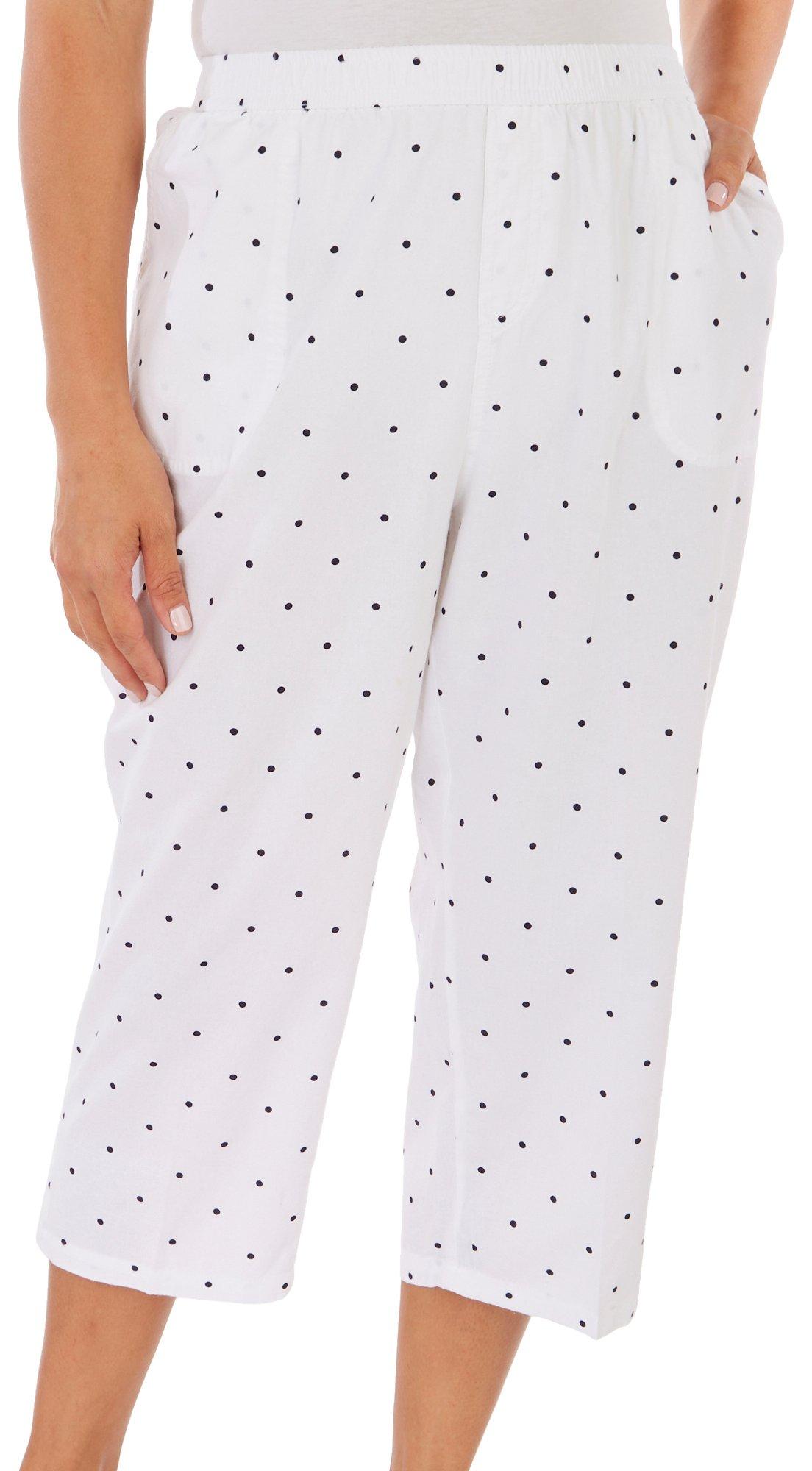 Coral Bay Womens Dot Print Sheeting Pull On Capris
