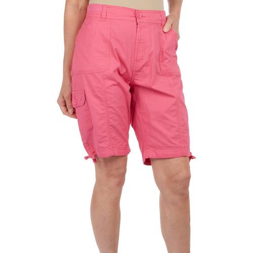 Fresh Womens 10'' Solid Cargo Skimmer Shorts