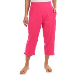 Womens 21 in. Solid French Terry Capris