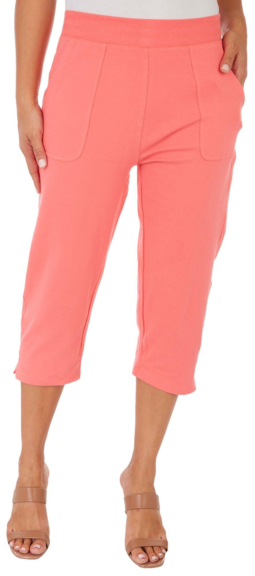 Coral Bay Womens 21 in. Solid French Terry Capris